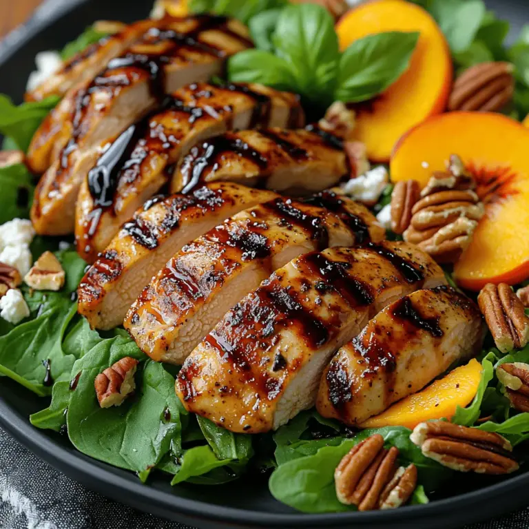 As the days grow longer and temperatures rise, our cravings shift towards lighter, fresher meals that celebrate the vibrant flavors of summer produce. One dish that perfectly embodies this seasonal spirit is Balsamic Glazed Chicken with Peach Salad. This delightful recipe features juicy grilled chicken marinated in a rich balsamic glaze, paired with a refreshing salad that showcases ripe peaches, mixed greens, and creamy feta cheese.