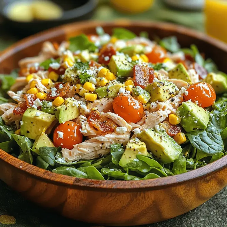 In the world of salads, the Chicken Bacon Avocado Salad stands out as a crowd-pleaser, combining rich flavors with a plethora of health benefits. This vibrant dish is not just visually appealing; it’s also a nutritional powerhouse that can easily be served as a hearty meal or a delightful side. With its succulent pieces of grilled chicken, crispy bacon, creamy avocado, and a medley of fresh vegetables, this salad has become a go-to choice for both health-conscious eaters and those looking for a satisfying meal.