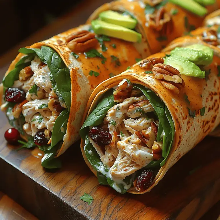Wraps have quickly become a staple in modern cuisine, celebrated for their versatility and ease of preparation. Whether you’re looking for a quick lunch or a light dinner, wraps offer an ideal solution that can be customized to suit your taste and dietary needs. The Cranberry Pecan Chicken Wraps, in particular, stand out as a delightful fusion of flavor and nutrition. With a blend of protein, greens, and healthy fats all rolled into one convenient package, these wraps provide a satisfying meal option that is both delicious and nourishing.