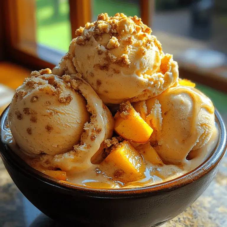 As summer approaches, there’s nothing quite like the sweet, juicy flavor of fresh peaches to brighten your day. One of the most delightful ways to enjoy this seasonal fruit is by crafting your own Heavenly Peach Crumble Ice Cream. This homemade treat not only captures the essence of summer but also combines the rich, creamy texture of ice cream with the delightful crunch of a crumble topping. The result is a dessert that is both refreshing and indulgent, perfect for warm afternoons, family gatherings, or simply as a sweet escape from the heat.