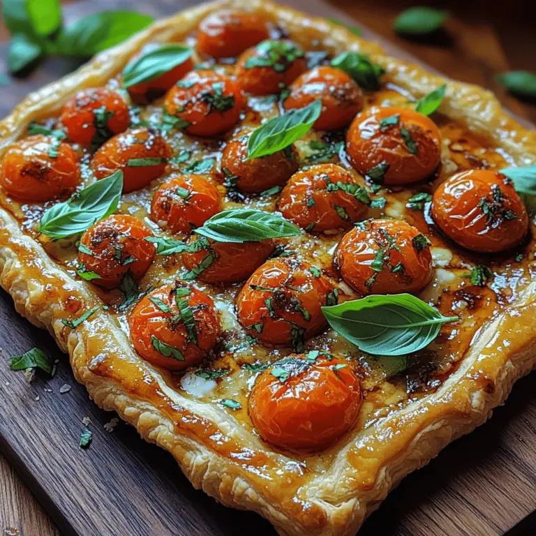 If you're looking for a dish that embodies the essence of summer and showcases vibrant flavors, the Roasted Cherry Tomato Tart is your perfect answer. This delightful tart combines the sweetness of roasted cherry tomatoes with the richness of cheese, all enveloped in a flaky, buttery puff pastry base. Not only is it visually stunning, but it is also incredibly versatile, making it suitable for a variety of occasions—from casual family dinners to elegant gatherings or brunches with friends.
