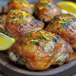 When it comes to creating a delicious, satisfying meal that pleases both the palate and the senses, few dishes can compete with Zesty Lemon Herb Roasted Chicken Thighs. This recipe embodies the perfect balance of bright, zesty flavors and the rich, savory notes from chicken thighs, making it an ideal choice for any occasion—from a casual weeknight dinner to a festive gathering with friends and family.