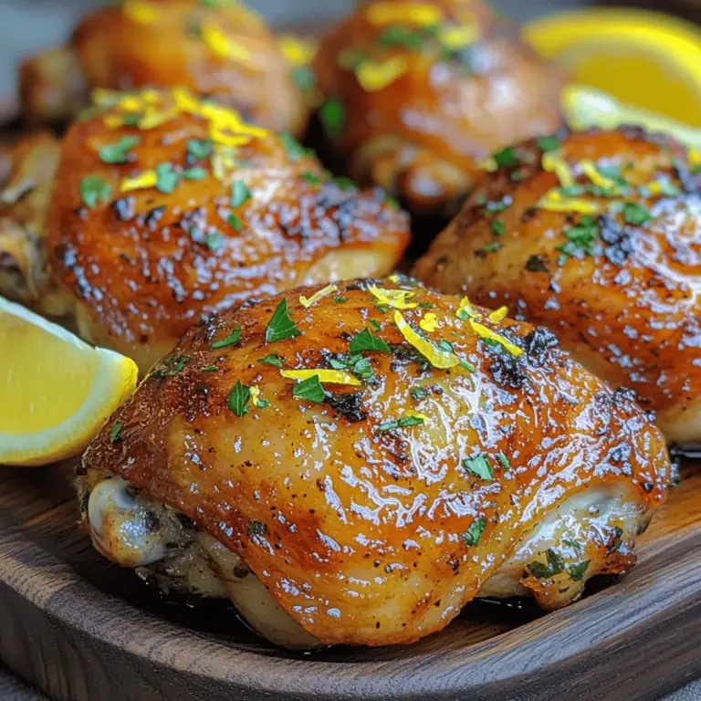 When it comes to creating a delicious, satisfying meal that pleases both the palate and the senses, few dishes can compete with Zesty Lemon Herb Roasted Chicken Thighs. This recipe embodies the perfect balance of bright, zesty flavors and the rich, savory notes from chicken thighs, making it an ideal choice for any occasion—from a casual weeknight dinner to a festive gathering with friends and family.