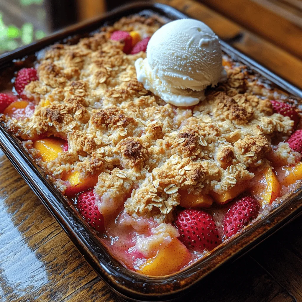 As the warm sun ushers in the bountiful harvest season, there's nothing quite like a Strawberry Peach Crumble Crisp to celebrate the vibrant fruits of summer. This delightful dessert combines the juicy sweetness of ripe strawberries and succulent peaches, all enveloped in a buttery, crunchy topping that makes for a perfect end to any meal. Whether you're hosting a summer barbecue or simply enjoying a quiet evening at home, this crumble crisp is a comforting treat that can elevate any occasion.