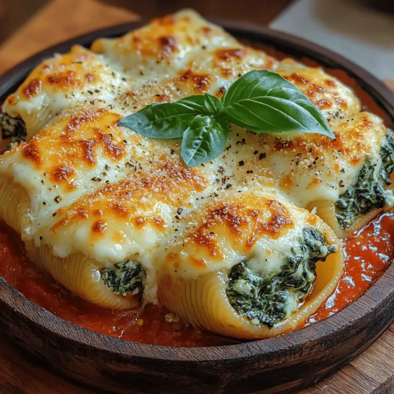 When it comes to comfort food, few dishes evoke the same warm, satisfying feelings as a plate of manicotti. This Italian classic, characterized by its robust flavors and creamy textures, is a staple in many households, bringing people together around the dinner table. The Spinach & Cheese Manicotti Delight takes this beloved dish to new heights by incorporating nutrient-rich spinach, transforming it into a meal that's not only delicious but also packed with essential vitamins and minerals. This recipe offers a delightful balance of flavors, with the mild, creamy cheese filling harmonizing beautifully with the tangy marinara sauce, making it a perfect choice for both weeknight dinners and special occasions.