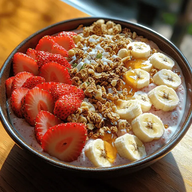 Are you looking for a quick, nutritious breakfast option that packs a flavorful punch? The Strawberry Banana Bliss Bowl is the perfect choice for health-conscious individuals who want a delicious way to kickstart their day. This vibrant and colorful dish combines the natural sweetness of strawberries and bananas with a creamy base, making it not only visually appealing but also a nutritious powerhouse.