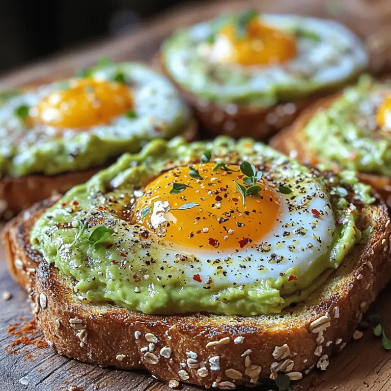 In recent years, avocado toast has emerged as a staple in modern cuisine, quickly becoming a favorite for breakfast and brunch enthusiasts alike. Its combination of vibrant flavors and nourishing ingredients makes it not just a meal, but an experience. The trendiness of this dish is not merely a fad; it embodies a shift towards healthier eating habits, where wholesome, nutrient-rich foods take center stage. Avocado Sunrise Toast takes the classic avocado toast to a new level by incorporating eggs, creating a delicious and satisfying option that fuels your day.