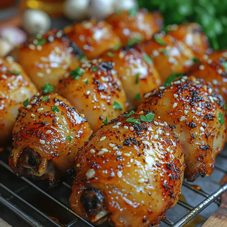 If you're on the hunt for a dish that perfectly balances sweet and savory flavors, look no further than Sweet & Sticky Honey Garlic Drumsticks. This mouthwatering recipe has become a staple in many households, thanks to its enticing aroma and delectable taste. The combination of honey's natural sweetness and garlic's robust flavor creates a glaze that clings beautifully to the tender chicken, ensuring every bite is a delightful experience.