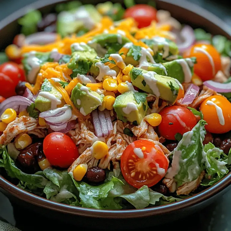 Salads have long been celebrated as a cornerstone of healthy eating, celebrated for their refreshing flavors, vibrant colors, and the plethora of nutrients they deliver. In recent years, salads have evolved beyond simple greens tossed with vinaigrette; they now offer a canvas for endless creativity and culinary exploration. This is especially true for our featured recipe today: the Smoky BBQ Chicken Salad Delight. This salad beautifully marries the smoky, rich flavors of BBQ chicken with a medley of fresh vegetables and wholesome ingredients, creating a dish that is both satisfying and nourishing.
