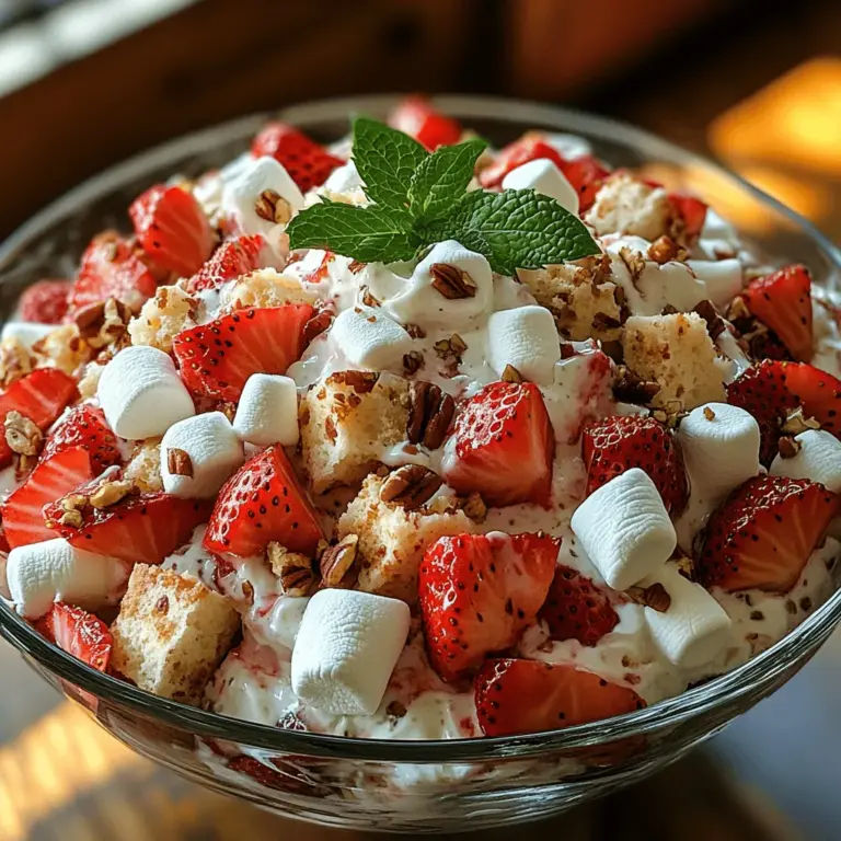 Strawberry Shortcake Fluff Salad is a delightful dessert that perfectly captures the essence of spring and summer with its bright flavors and refreshing qualities. This light and airy treat is not only visually appealing, but it also tantalizes your taste buds with the delightful combination of sweet strawberries, creamy textures, and the nostalgic flavor of pound cake. Whether you are hosting a summer barbecue, celebrating a birthday, or simply looking for a sweet treat to enjoy on a sunny afternoon, this fluff salad is an excellent choice that suits various occasions.