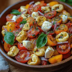 The Heirloom Tomato Basil Tortellini Salad is a vibrant and refreshing dish that celebrates the beauty of seasonal ingredients. This salad is not just a feast for the eyes, with its colorful array of heirloom tomatoes, but it also tantalizes the taste buds with its rich flavors and textures. Perfect for summer picnics, backyard barbecues, or a light weekday dinner, this salad can stand alone as a satisfying meal or serve as a delightful side dish to complement grilled meats or seafood.