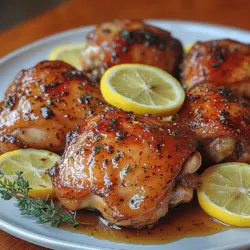 If you're looking for a dish that perfectly balances zesty brightness, sweet undertones, and savory depth, the Zesty Lemon Honey Glazed Chicken is a must-try. This recipe showcases succulent chicken thighs, coated in a luscious glaze made from fresh lemon juice, aromatic honey, and a hint of garlic that creates a flavor explosion in every bite. The contrast of sweet and tangy is not only delightful but also incredibly satisfying, making it a go-to dish for any occasion, whether it’s a weeknight dinner or a weekend gathering.