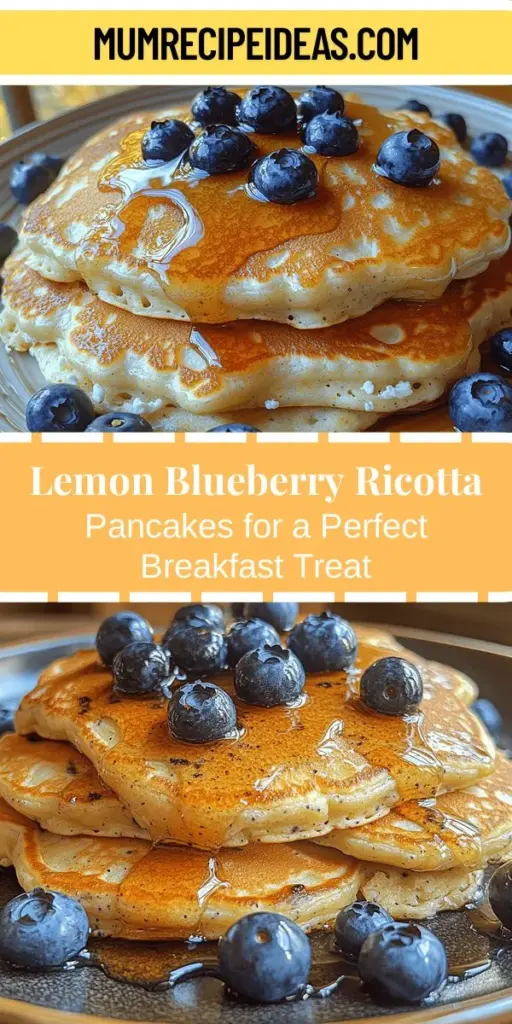 Start your day right with these delightful Lemon Blueberry Ricotta Pancakes! Combining tart lemons and sweet blueberries with creamy ricotta, these pancakes are a light yet satisfying breakfast option. Not only do they taste amazing, but they also pack a nutritional punch with protein and antioxidants. Perfect for any occasion, this recipe makes brunch or weekday mornings an indulgent experience. Elevate your breakfast routine and impress your loved ones with this delicious start to the day!