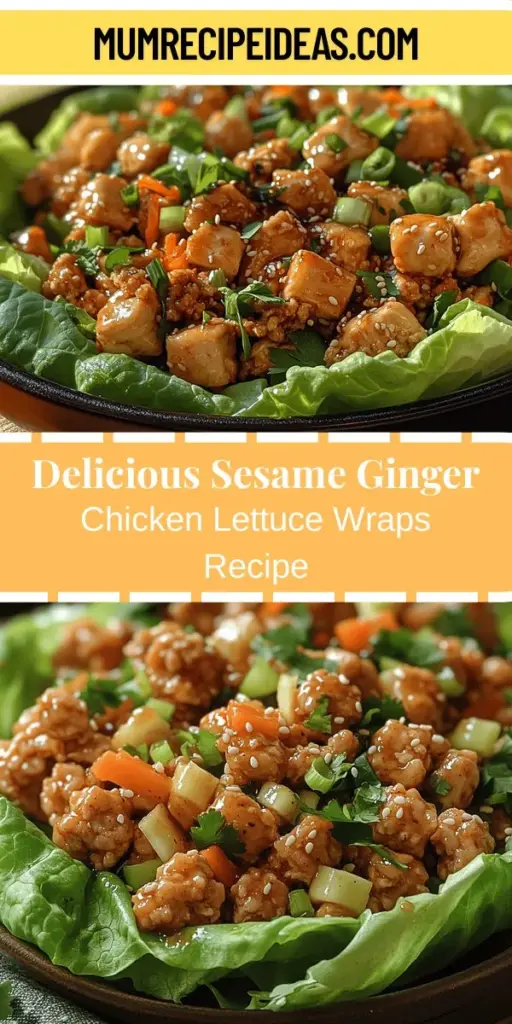 Discover the delicious world of Sesame Ginger Chicken Lettuce Wraps! This healthy dish combines ground chicken, fresh vegetables, and bold flavors, all wrapped in crisp lettuce leaves for a satisfying meal. With options for various dietary preferences—like substituting chicken for tofu or adding your favorite veggies—these wraps are perfect for family dinners or meal prep. Enjoy a guilt-free indulgence packed with nutrients and vibrant tastes!