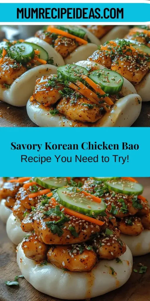 Discover the delicious world of Korean Chicken Bao, a savory fusion of fluffy bao buns and marinated chicken bursting with Korean flavors. This recipe combines the traditional technique of bao-making with the bold tastes of gochujang, garlic, and sesame oil for a culinary adventure you won't forget. Perfect for a cozy dinner or a fun gathering, these baos are easy to make and sure to impress your guests. Dive into the step-by-step guide for a delightful cooking experience!