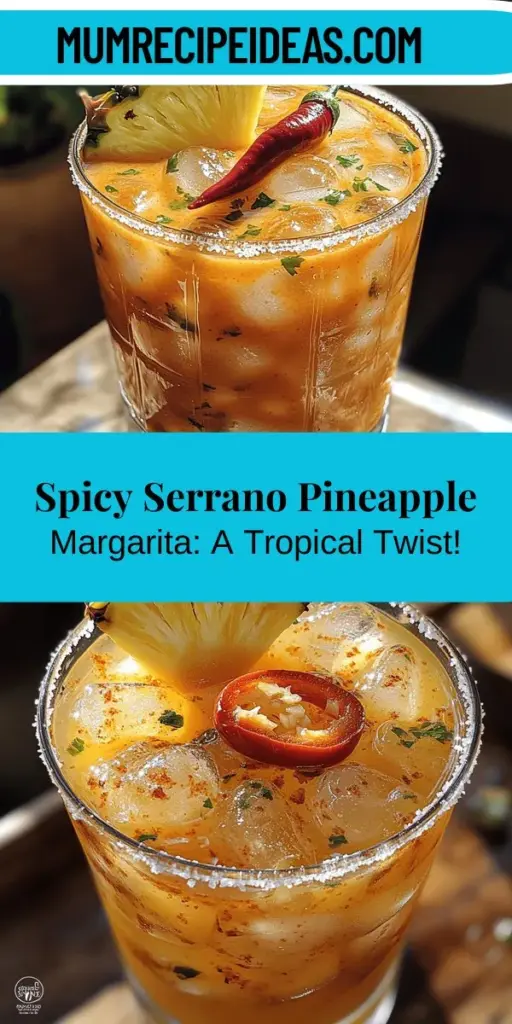 Discover the vibrant flavors of a Spicy Serrano Pineapple Margarita, a refreshing cocktail that perfectly blends sweet pineapple juice, zesty lime, and the heat of serrano peppers. This exciting twist on the classic margarita promises an invigorating experience for any occasion. Perfect for summer gatherings or relaxing evenings at home, this cocktail highlights the joy of crafting delicious drinks. Learn how to create this tropical delight and impress your guests with every sip.