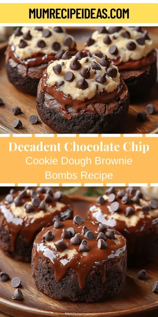 Satisfy your sweet tooth with these irresistible Chocolate Chip Cookie Dough Brownie Bombs! Combining rich, fudgy brownies with a creamy cookie dough center, this delightful dessert is perfect for any occasion. With a simple step-by-step guide, you'll learn how to create these decadent treats from scratch, complete with a smooth chocolate coating. Impress your guests or indulge yourself with this unique dessert that offers a burst of flavor and texture in every bite.