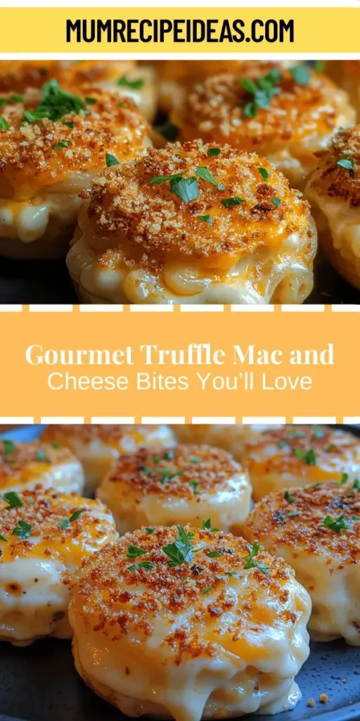 Elevate your comfort food game with Truffle Mac and Cheese Bites, a gourmet twist on a classic favorite. These delicious morsels blend the creamy richness of mac and cheese with the luxurious flavor of truffle oil, creating an irresistible appetizer that's perfect for parties or quiet nights in. Learn how to create these bite-sized delights with a golden crispy crust and creamy interior. Impress your guests or treat yourself to this sophisticated snack that combines nostalgia with innovation. Dive into the details of ingredients and step-by-step instructions to make your own unforgettable gourmet experience.
