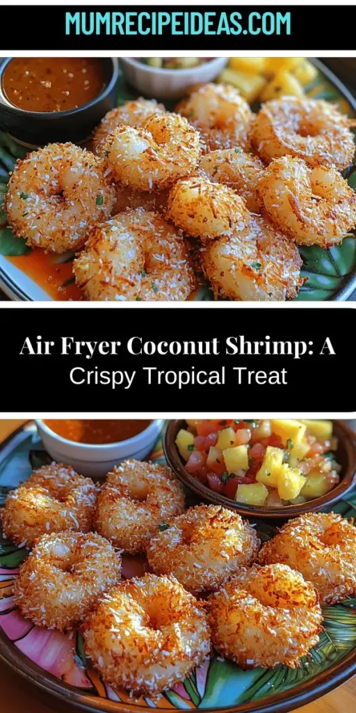 Discover the joy of Crispy Tropical Delight with this Air Fryer Coconut Shrimp recipe! Create mouthwatering, golden-brown shrimp that are moist and bursting with coconut flavor, all while skipping the guilt of traditional frying. This quick dish is perfect for appetizers, snacks, or an easy weeknight meal. Enjoy the delightful crunch and tropical taste that will transport your taste buds to paradise - all made healthier in your air fryer!