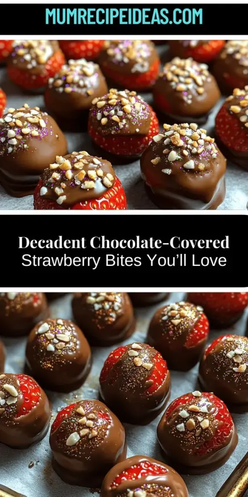 Indulge in the delightful world of chocolate-covered strawberries with this easy-to-follow recipe that promises decadent results. Combining the sweetness of fresh strawberries with rich chocolate creates a perfect treat for any occasion, be it a romantic gesture or a festive gathering. Customize your bites with toppings like nuts or sprinkles to add a personal touch. Enjoy them fresh for the best flavor and amaze your friends and family with these stunning desserts.