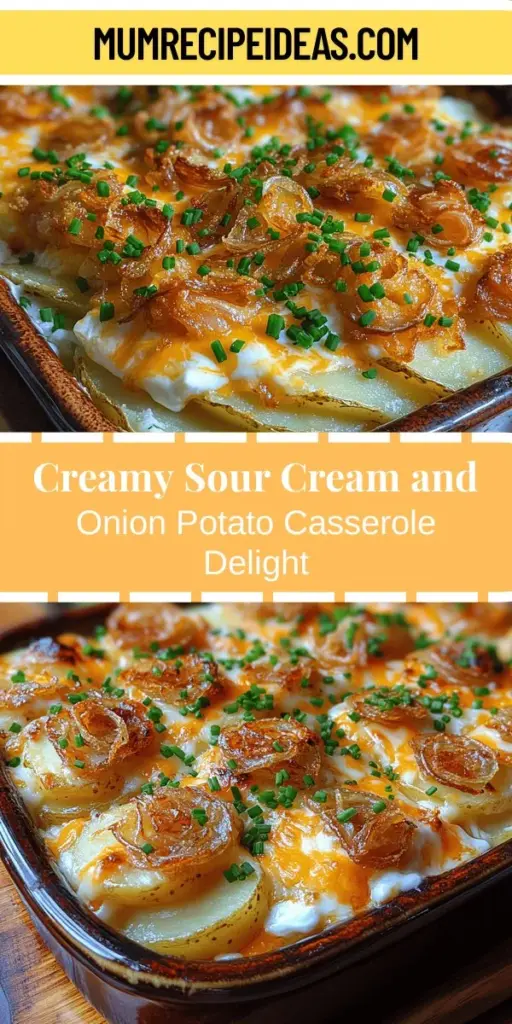Discover the ultimate comfort food with this Creamy Dreamy Sour Cream and Onion Potato Casserole. Packed with tender potatoes, tangy sour cream, and deliciously caramelized onions, this dish creates a rich, creamy experience perfect for cozy family dinners or special gatherings. Easy to prepare and irresistible, it's a delightful centerpiece that pairs wonderfully with roasted meats or fresh salads. Treat yourself and your loved ones to a meal that’s both heartwarming and delicious!