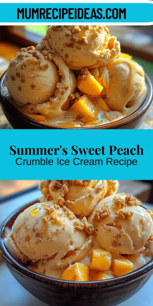 This Heavenly Peach Crumble Ice Cream recipe is the ultimate summer treat, combining the creamy goodness of homemade ice cream with the delightful crunch of a crumble topping. Made with fresh, ripe peaches and a sweet blend of sugars, you'll savor every bite. Not only is it a delicious way to enjoy seasonal fruit, but it’s also customizable, allowing you to explore different flavors and dietary adaptations. Perfect for family gatherings or a sweet escape on a warm day, indulge in this refreshing dessert that brings summer to your bowl.