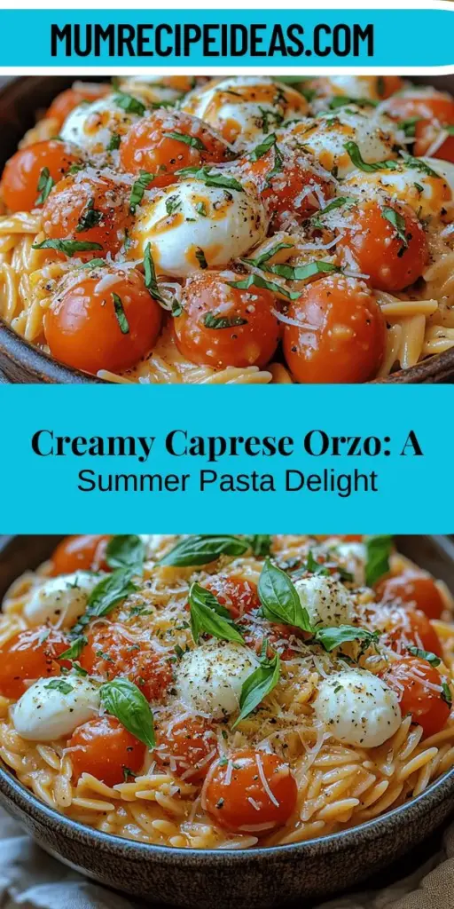 Discover the deliciousness of Creamy Caprese Orzo, a delightful twist on the classic Caprese salad. This pasta dish combines orzo with fresh cherry tomatoes, creamy mozzarella, and aromatic basil, creating a perfect blend of flavors and textures. Ideal for quick weeknight dinners or special gatherings, it’s easy to make and impressive enough to serve guests. Enjoy a taste of summer in every bite with this comforting dish that everyone will love.