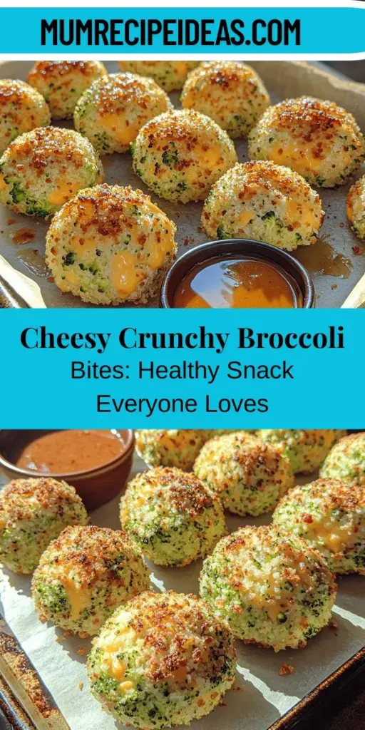 Discover the joy of snacking with Cheesy Crunchy Broccoli Bites! This delightful recipe combines fresh broccoli and melted cheese for a tasty treat that appeals to all ages. Packed with nutritious ingredients and easy to make, these bites are perfect for family gatherings or a cozy night in. Enjoy a flavorful snack that not only curbs cravings but also sneaks in essential nutrients. Try this fun recipe and make healthy eating a delicious part of your day!