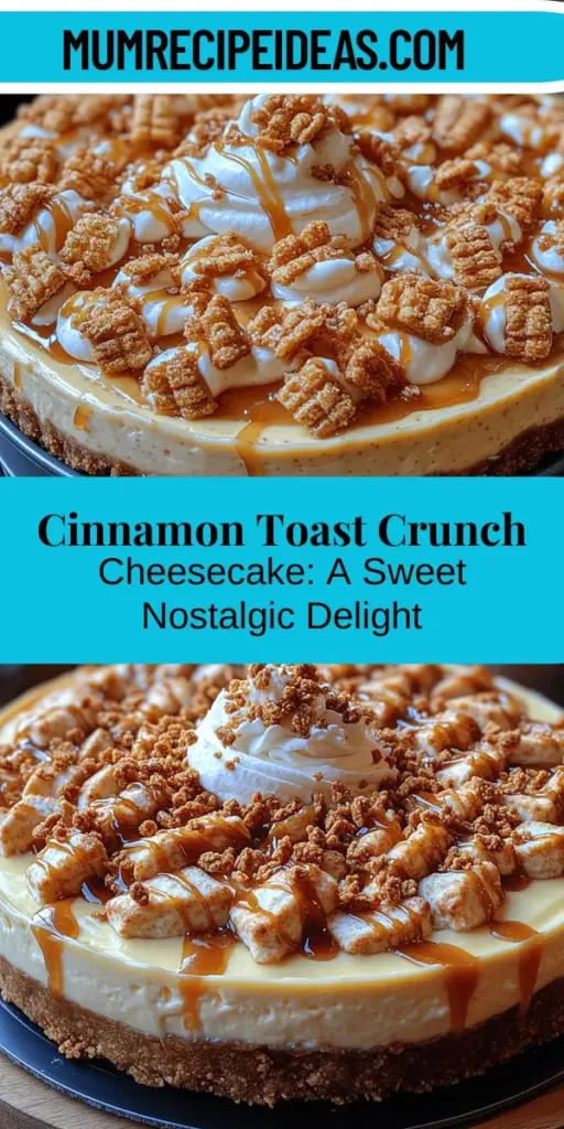 Indulge in a delightful twist on a classic dessert with this Cinnamon Toast Crunch Cheesecake! This creamy cheesecake combines the nostalgic flavors of your favorite cereal with a rich, velvety filling and a crunchy cereal crust. Perfect for celebrations or quiet evenings, this simple recipe promises a memorable treat that everyone will love. Elevate your dessert game and enjoy a slice of sweet nostalgia that’s sure to impress!