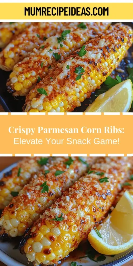Discover the deliciously unique world of crispy Parmesan corn ribs with this innovative snack recipe. Transform fresh corn into a crunchy and flavorful treat that's perfect for gatherings or a weeknight bite. These versatile corn ribs cater to various dietary preferences and can be customized with spices and toppings to suit your taste. Easy to make and visually appealing, they’re sure to impress family and friends while elevating your culinary creativity. Try them today!