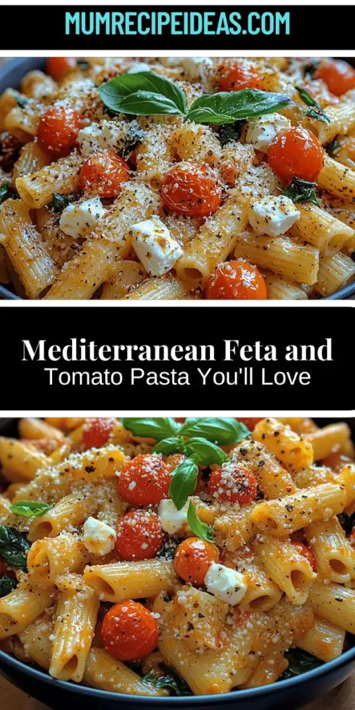 Explore the vibrant flavors of Mediterranean cuisine with this easy-to-make Feta and Tomato Baked Pasta. Combining delicious ingredients like cherry tomatoes, creamy feta cheese, and fresh herbs, this dish offers a delightful explosion of taste and nutrition. Perfect for busy weeknights or special gatherings, it’s not only a comforting meal but also a healthy option packed with vitamins and minerals. Discover how to create this culinary masterpiece that celebrates Mediterranean traditions!