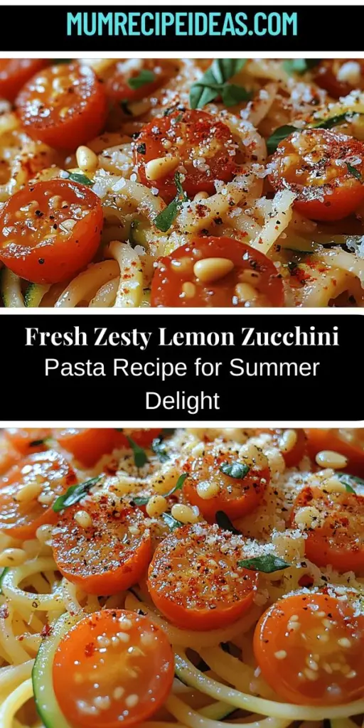 Looking for a fresh twist on pasta? Try Zesty Lemon Zucchini Pasta! This vibrant dish combines tender zucchini, juicy cherry tomatoes, and zesty lemon for a burst of flavor and color. It’s a healthy alternative that caters to various dietary preferences, making it perfect for everyone. Plus, it’s easy to prepare and versatile with optional add-ins like Parmesan or red pepper flakes. Elevate your meals with this delightful summer dish that’s both nourishing and satisfying!