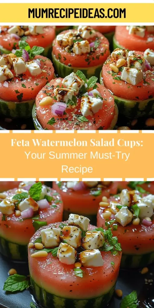 Discover the refreshing delight of Feta Watermelon Salad Cups, the perfect dish for summer gatherings. This vibrant appetizer combines sweet watermelon, creamy feta cheese, and fresh mint, creating a delightful blend of flavors that impresses everyone. Easy to prepare in advance, these salad cups are also a healthy choice, rich in vitamins and low in calories. With a drizzle of balsamic glaze to tie it all together, this dish is a true celebration of summer’s bounty that you won’t want to miss!