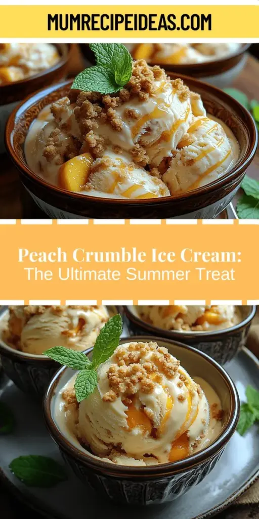 Indulge in the ultimate summer dessert with Peach Crumble Ice Cream Delight! This delicious fusion combines luscious ripe peaches in a creamy ice cream base, topped with a crisp crumble for the perfect texture contrast. Made with fresh ingredients, this recipe not only tastes heavenly but is also packed with nutritional benefits. Capture the essence of summer in every bite and impress your friends and family with this delightful treat that celebrates the joys of homemade desserts!