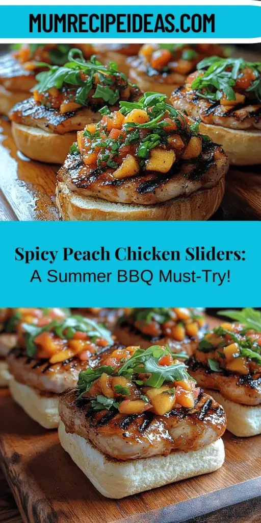Discover the deliciousness of Spicy Peach Grilled Chicken Sliders, a perfect blend of sweet, spicy, and tangy flavors. These sliders feature juicy grilled chicken thighs paired with a vibrant peach salsa, creating a refreshing summer dish. Ideal for barbecues, game days, or casual dinners, they are quick to prepare and will impress your guests. Customize with your favorite toppings and sides for a memorable meal that embodies summer vibes. Dive into a flavorful experience that combines ease and taste in each bite!