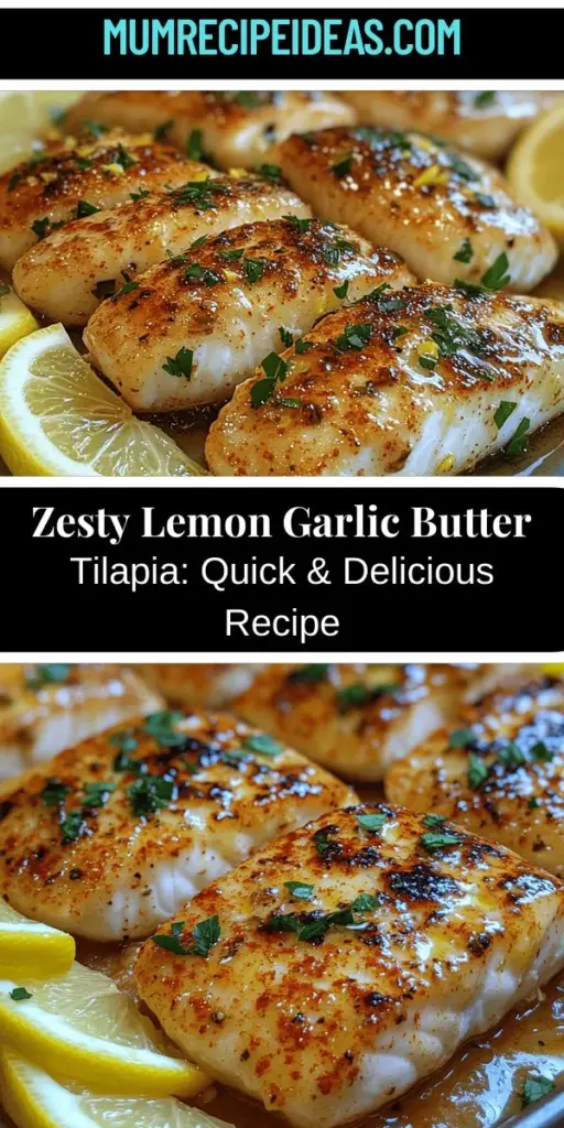 Discover the vibrant flavors of Zesty Lemon Garlic Butter Tilapia, a quick and healthy seafood delight that's perfect for any occasion. This dish pairs fresh lemon and aromatic garlic with the mild taste of tilapia to create a satisfying meal packed with protein and low in calories. Ideal for busy weeknights or leisurely weekends, it's easy to prepare and impress your guests. Explore the nutritious benefits and versatile serving suggestions to elevate your dining experience!