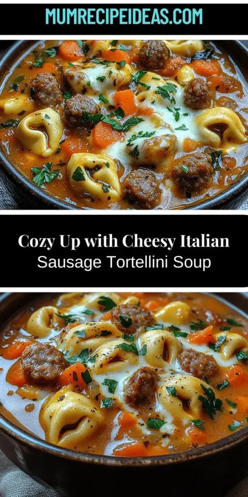 Warm up your evenings with a bowl of Cheesy Italian Sausage Tortellini Soup, a delightful mix of savory sausage, tender cheese tortellini, and fresh spinach. This hearty dish is brimming with flavor, making it perfect for family dinners or cozy gatherings. The creamy broth, accented with spices and vegetables, creates a comforting meal that not only nourishes the body but also brings people together. Discover the easy steps to create this satisfying soup and enjoy its rich, indulgent taste any time of the year.