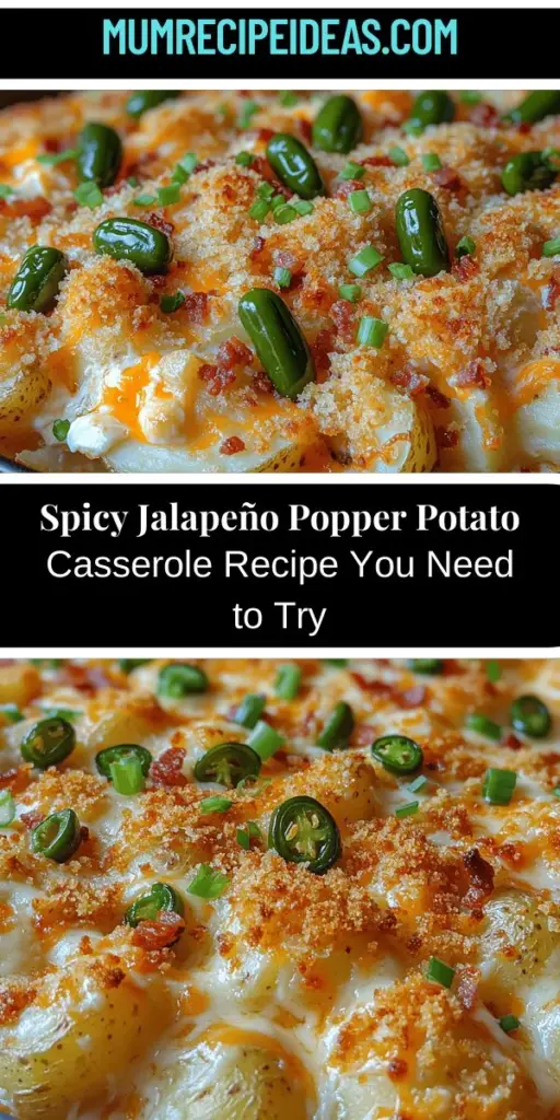 Discover the ultimate comfort food with this Spicy Jalapeño Popper Potato Casserole! Combining creamy russet potatoes, zesty jalapeños, savory bacon, and a blend of cheeses, this dish delivers a delicious kick with every bite. It’s perfect for barbecues, family dinners, or potlucks, and can be enjoyed as a hearty main course or a scrumptious side. Get ready to impress your guests with a rich, flavorful casserole that brings everyone together around the table.