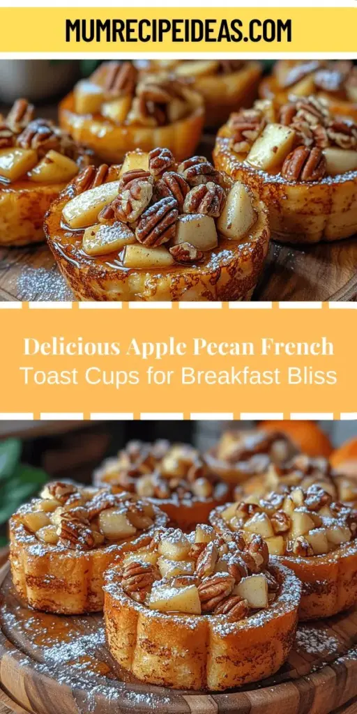 Start your day with a delightful twist on breakfast by making Apple Pecan French Toast Cups! These charming, crispy bread cups are filled with sweet, caramelized apples and crunchy pecans, all enveloped in a rich custard. Perfect for brunches or cozy family mornings, they can be made ahead and baked just before serving. Enjoy the harmonious blend of flavors and textures that will elevate your morning routine. A delicious way to impress your loved ones!