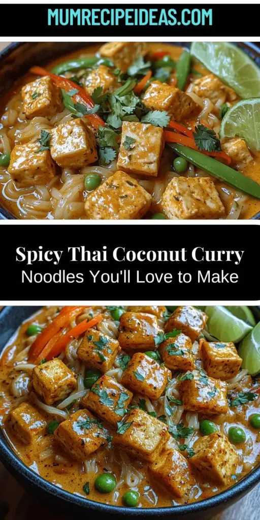 Discover the vibrant flavors of Spicy Thai Coconut Curry Noodles, a dish that warms the soul and excites the palate. This recipe features silky rice noodles tossed in a creamy coconut sauce, complemented by fresh vegetables and your choice of protein, making it perfect for various dietary preferences. Enjoy the balance of sweet, sour, salty, and spicy flavors that Thai cuisine is renowned for. Get ready for a culinary adventure that’s both satisfying and nourishing!