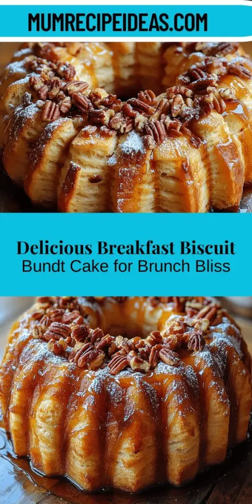 Discover the joy of brunch with this delicious Breakfast Biscuit Bundt Cake recipe. Combining the comfort of flaky biscuits with the elegance of a Bundt cake, this easy-to-make treat is perfect for any gathering or cozy morning at home. Bursting with flavors from cinnamon, maple syrup, and optional ingredients like pecans or bacon, every slice is a delightful experience. Impress your loved ones with this stunning centerpiece that’s as beautiful as it is tasty. Easy to customize for dietary preferences, it's a cake everyone can enjoy!