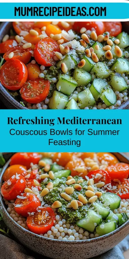 Discover the deliciousness of Chilled Mediterranean Pearl Couscous Pesto Bowls, a perfect summer dish bursting with flavor and nutrition. This recipe combines the unique texture of pearl couscous with aromatic pesto, fresh vegetables, and vibrant toppings, creating a light and refreshing meal ideal for warm days. Easy to prepare and customize, these bowls are perfect for lunch, dinner, or as a side for gatherings. Experience the vibrant tastes of Mediterranean cuisine with this healthy, satisfying dish!