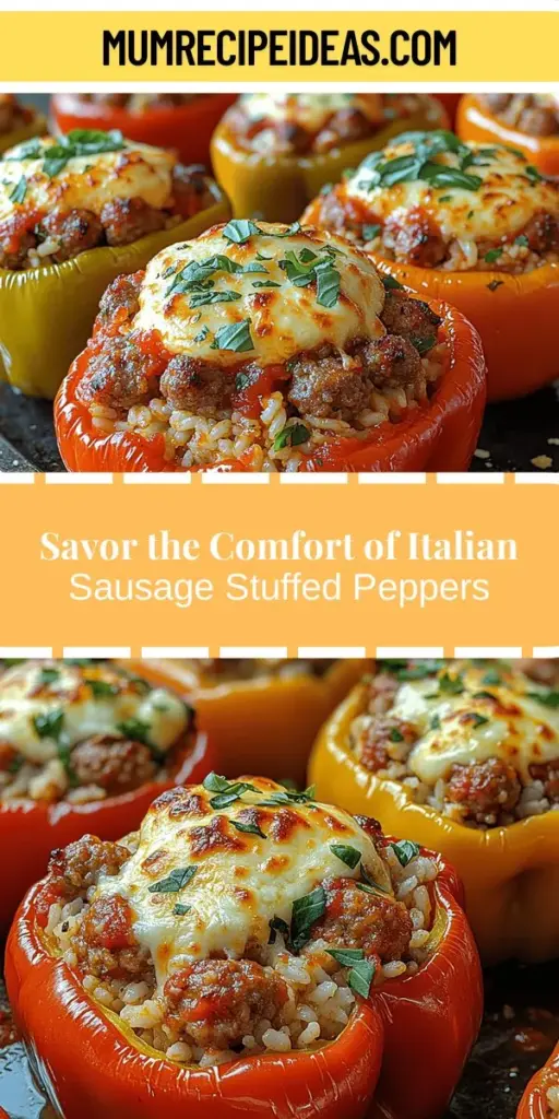 Discover the comfort and flavors of Italian Sausage Stuffed Peppers, a classic dish that brings warmth to any dining table. With vibrant bell peppers filled with juicy Italian sausage, fresh herbs, and delicious spices, this hearty meal is perfect for family gatherings or cozy weeknight dinners. Easy to prepare and customizable, these stuffed peppers allow you to showcase your culinary creativity. Explore variations and nutritional benefits while creating a satisfying and visually appealing dish loved by all. Enjoy a taste of Italy right at home!