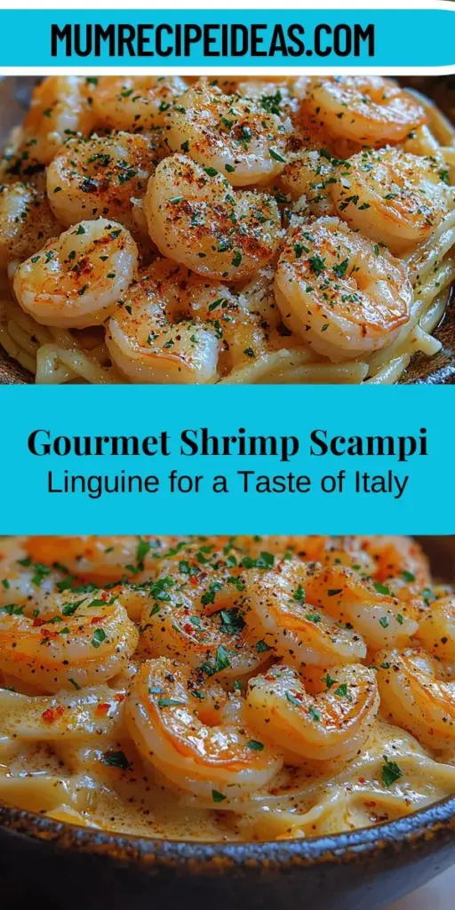 Indulge in the flavors of Italy with this Gourmet Shrimp Scampi Linguine recipe that transforms simple ingredients into an unforgettable dish. Fresh shrimp sautéed in garlic and butter create a rich sauce that perfectly clings to al dente linguine. Ideal for any occasion, from cozy weeknight dinners to elegant gatherings, this recipe highlights the importance of using high-quality ingredients. Experience gourmet cooking at home and impress your loved ones with this delicious meal.