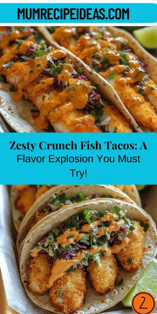 Discover the vibrant flavors of Zesty Crunch Fish Tacos, a contemporary twist on a classic dish! This recipe features crispy, seasoned fish paired with a refreshing cabbage slaw and a zesty, creamy sauce that tantalizes the taste buds. Packed with high-quality protein and omega-3s, these tacos offer health benefits alongside their delicious crunch. Perfect for beachside dining or home cooking, these tacos are a must-try for any food enthusiast looking to elevate their meal experience.