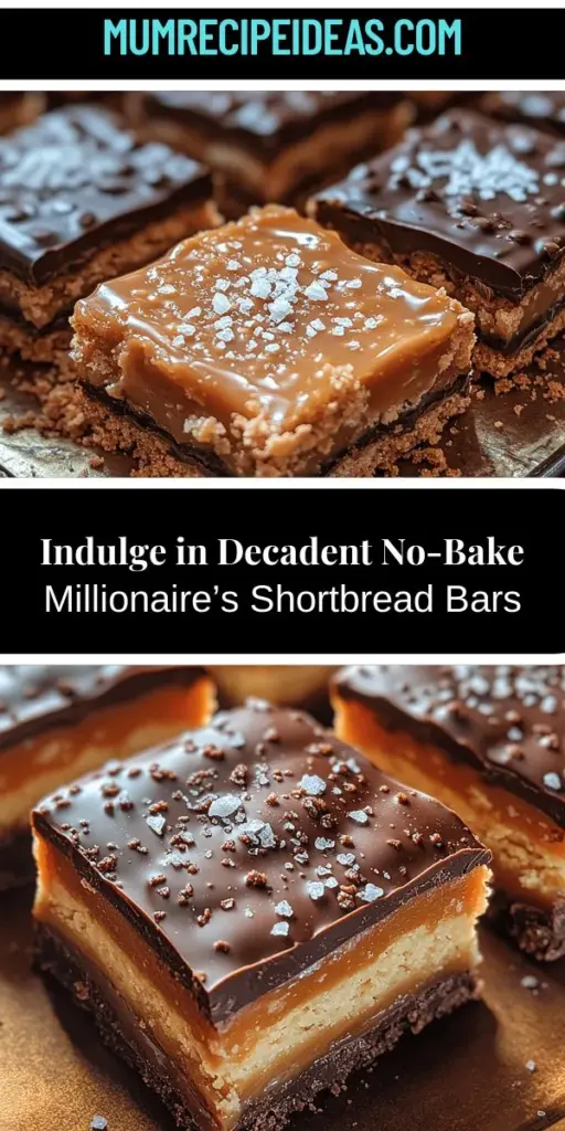 Indulge in the rich flavors of No-Bake Millionaire’s Shortbread, a classic dessert that requires no oven! This decadent treat features a crunchy biscuit base, creamy caramel layer, and smooth chocolate topping. Perfect for gatherings or a sweet afternoon snack, it's easy to whip up and sure to impress. Elevate your gatherings with this delightful dessert that showcases a perfect blend of textures and tastes, offering a luxurious experience with every bite. Enjoy this timeless favorite anytime!
