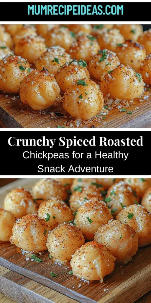 Discover the joy of crunchy spiced roasted chickpeas, the perfect healthy snack for any occasion! This article explores the impressive nutritional benefits of chickpeas and provides a straightforward guide to create your own deliciously seasoned bites. Enjoy them solo, or use them to add a satisfying crunch to salads and soups. Packed with plant-based protein, these roasted chickpeas are a tasty and nutritious alternative to traditional snacks. Try this easy recipe today!