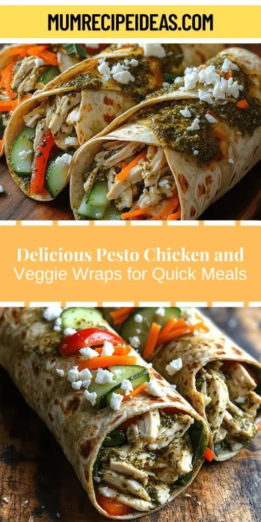 Discover the tasty world of Pesto Chicken and Veggie Wraps, a quick and healthy meal that perfectly blends savory chicken, aromatic basil pesto, and fresh vegetables. Packed with lean protein, whole grains, and essential nutrients, these wraps are not only nutritious but also incredibly versatile. Prepare them effortlessly with our step-by-step guide, and enjoy a satisfying lunch or light dinner that bursts with flavor. Perfect for meal prep or a simple dinner, these wraps are a delightful way to nourish your body!