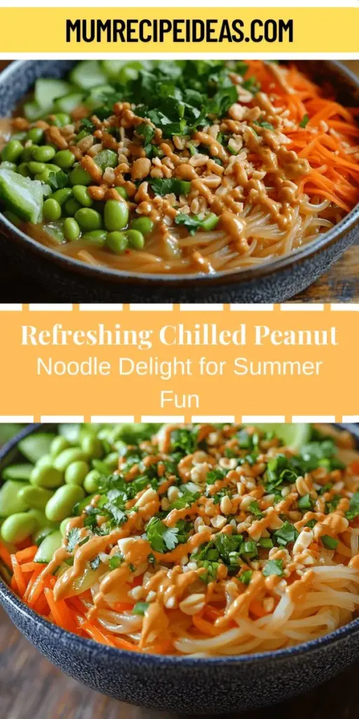 Looking for a refreshing and nutritious meal? Try making Chilled Peanut Noodle Delight! This vibrant dish combines gluten-free rice noodles with a colorful array of fresh vegetables like carrots, cucumbers, and red bell peppers, all coated in a creamy peanut sauce. Perfect as a quick weeknight dinner or a crowd-pleaser for gatherings, this versatile recipe caters to various dietary needs, ensuring everyone can enjoy a delicious and satisfying meal.