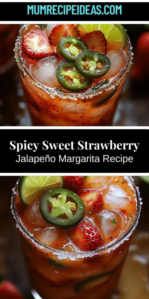 Discover the perfect blend of sweetness and spice with the Strawberry Jalapeño Margarita! This refreshing cocktail features ripe strawberries and fresh jalapeños, crafting a unique and exciting flavor profile. Perfect for any occasion, from summer barbecues to elegant dinners, it's sure to impress your guests. Learn how to make this vibrant drink with fresh ingredients, balancing the natural sweetness with a playful kick. Elevate your cocktail game today!